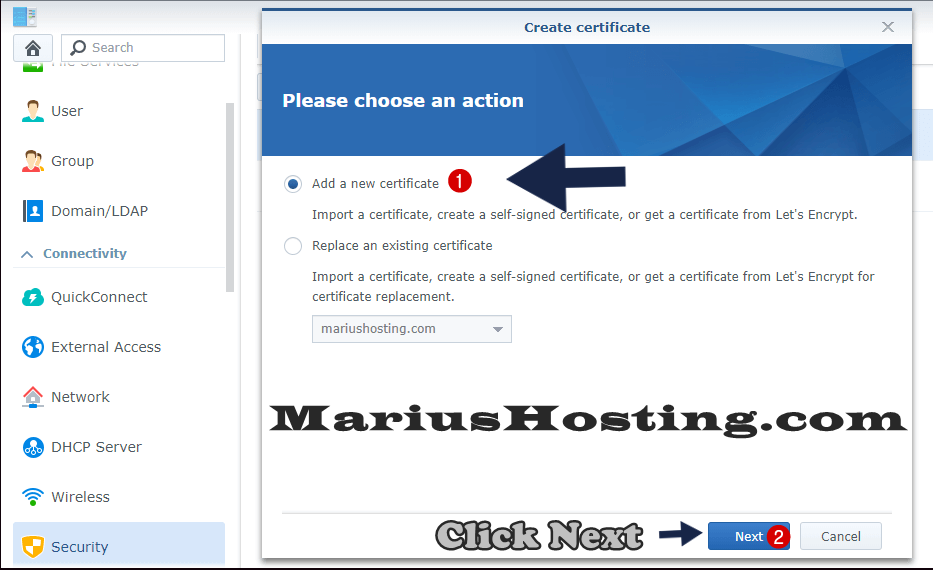 add certificate ssl step 2