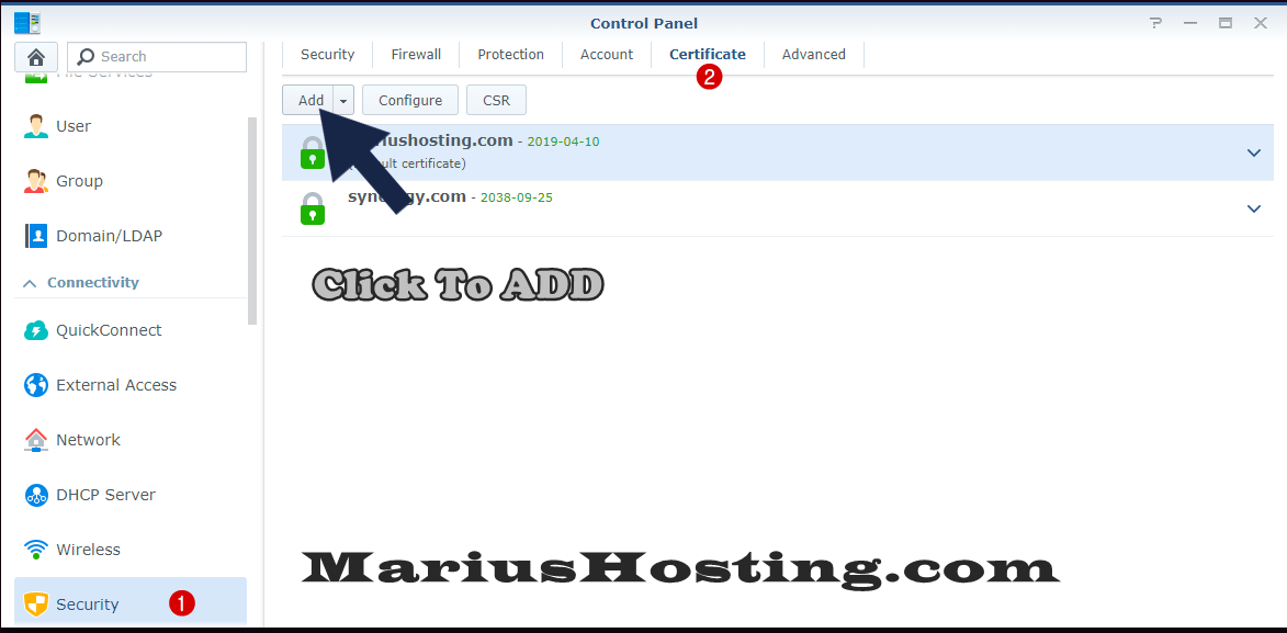 add ssl certificate