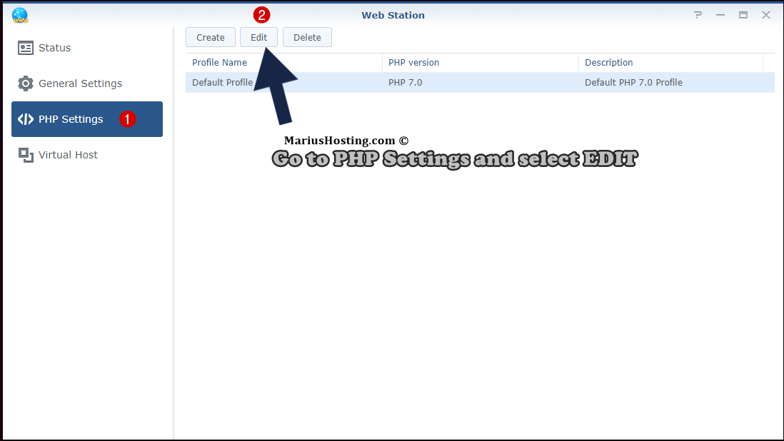 php 7.2 synology settings