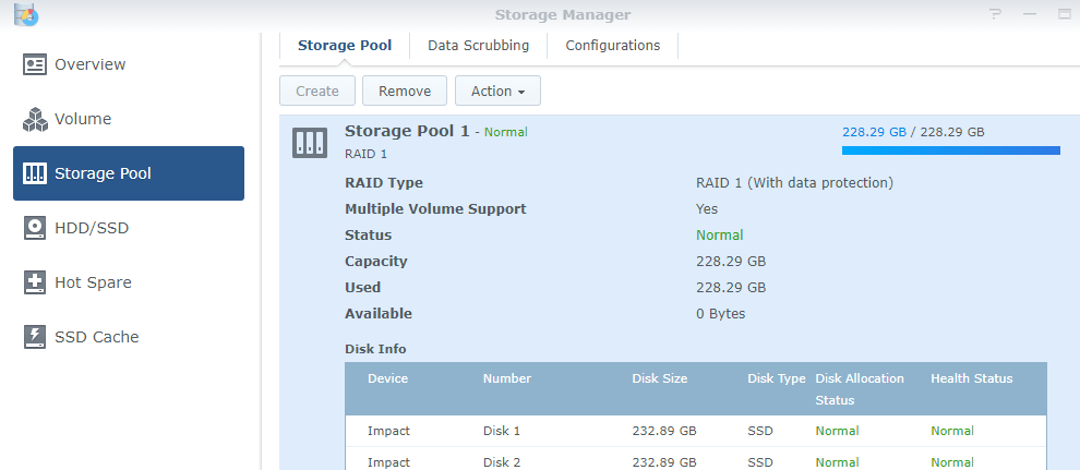 Изменить тип raid synology