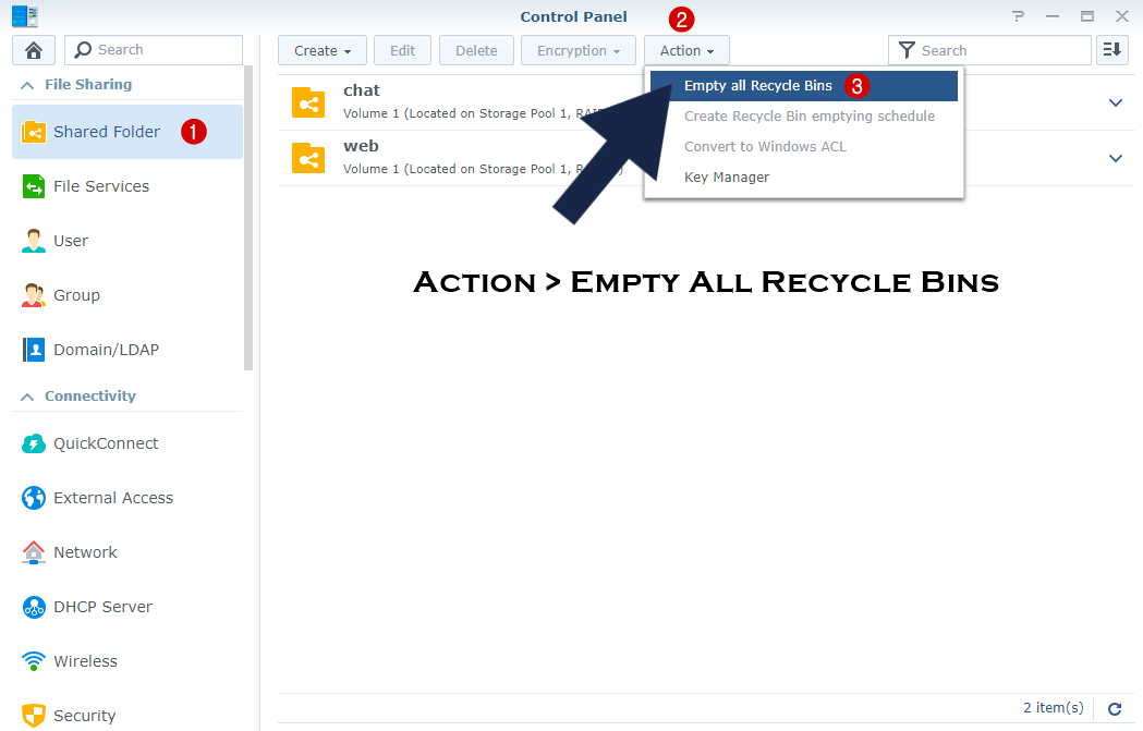 delete recycle bins 1