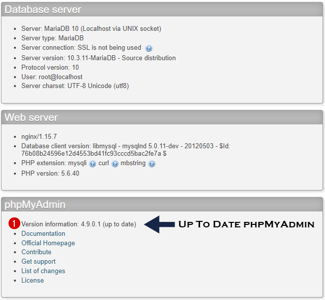 latest phpmyadmin app version