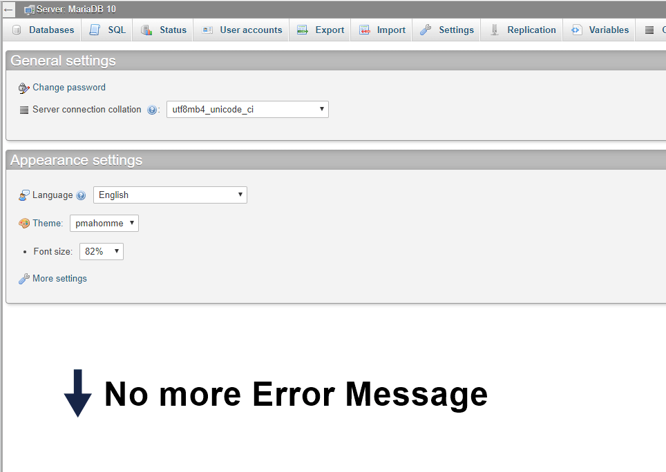 no more error message