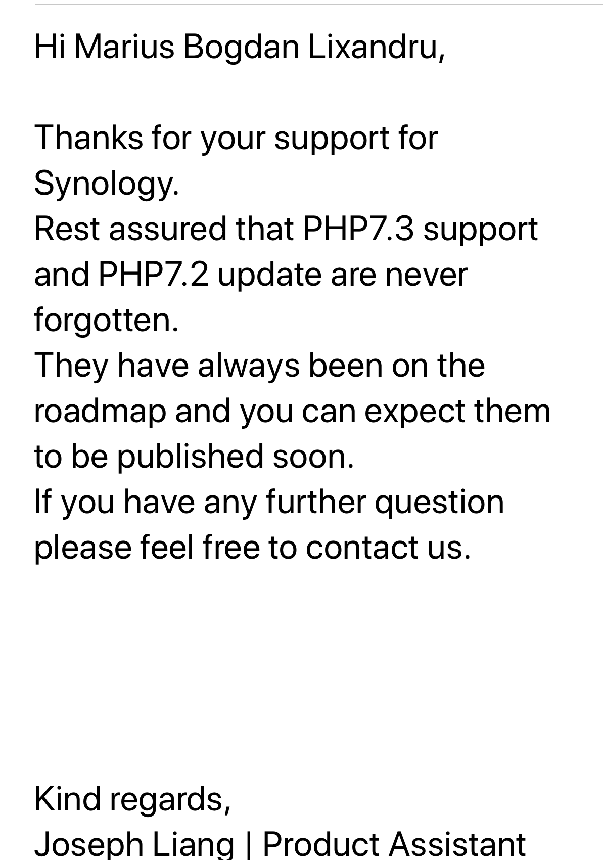 synology php 7.3 reply