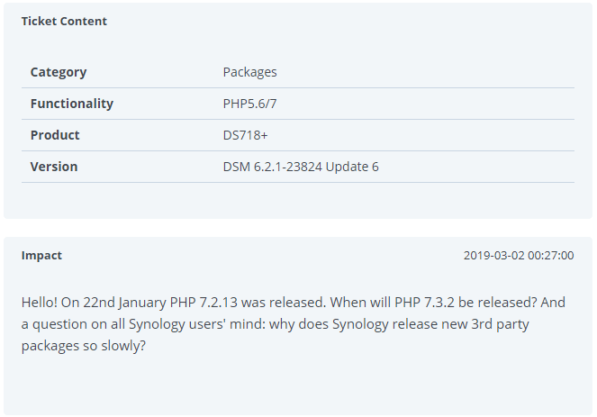 synology support ticket