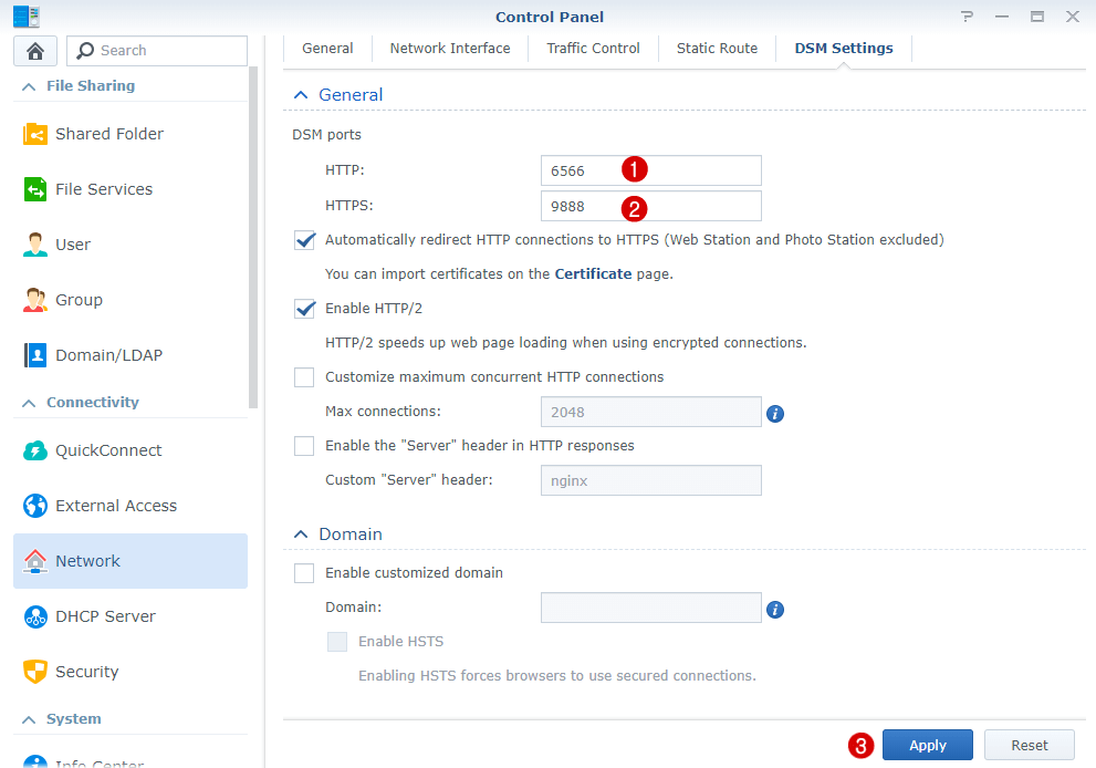 change DSM port