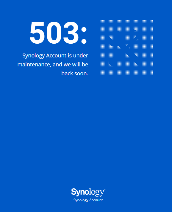 503 synology account error
