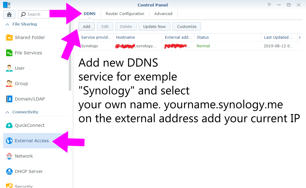 DDNS synology.me