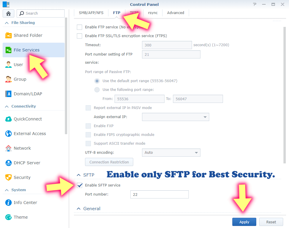 SFTP-Synology
