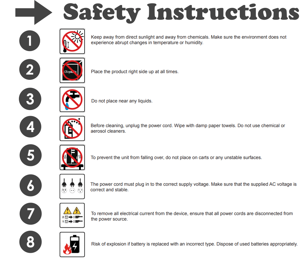 Synology Safety Instructions