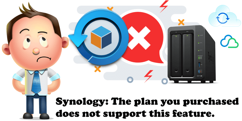 Synology The plan you purchased does not support this feature.