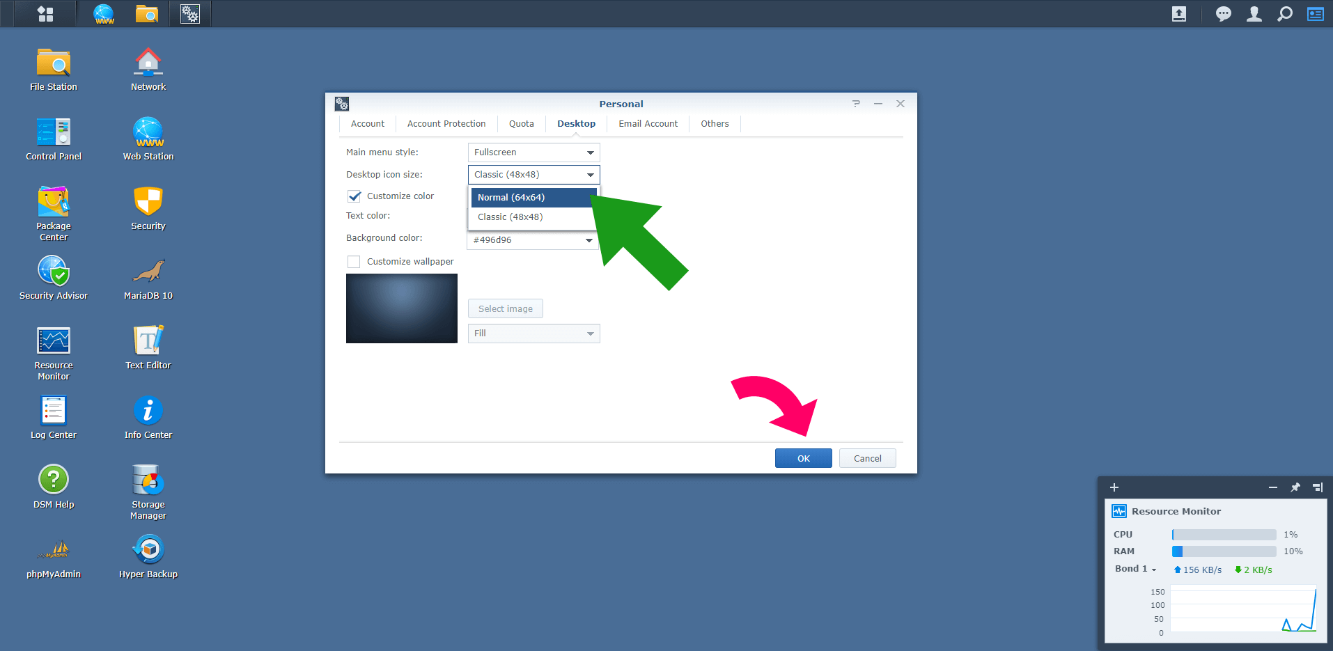 icons change synology step 2