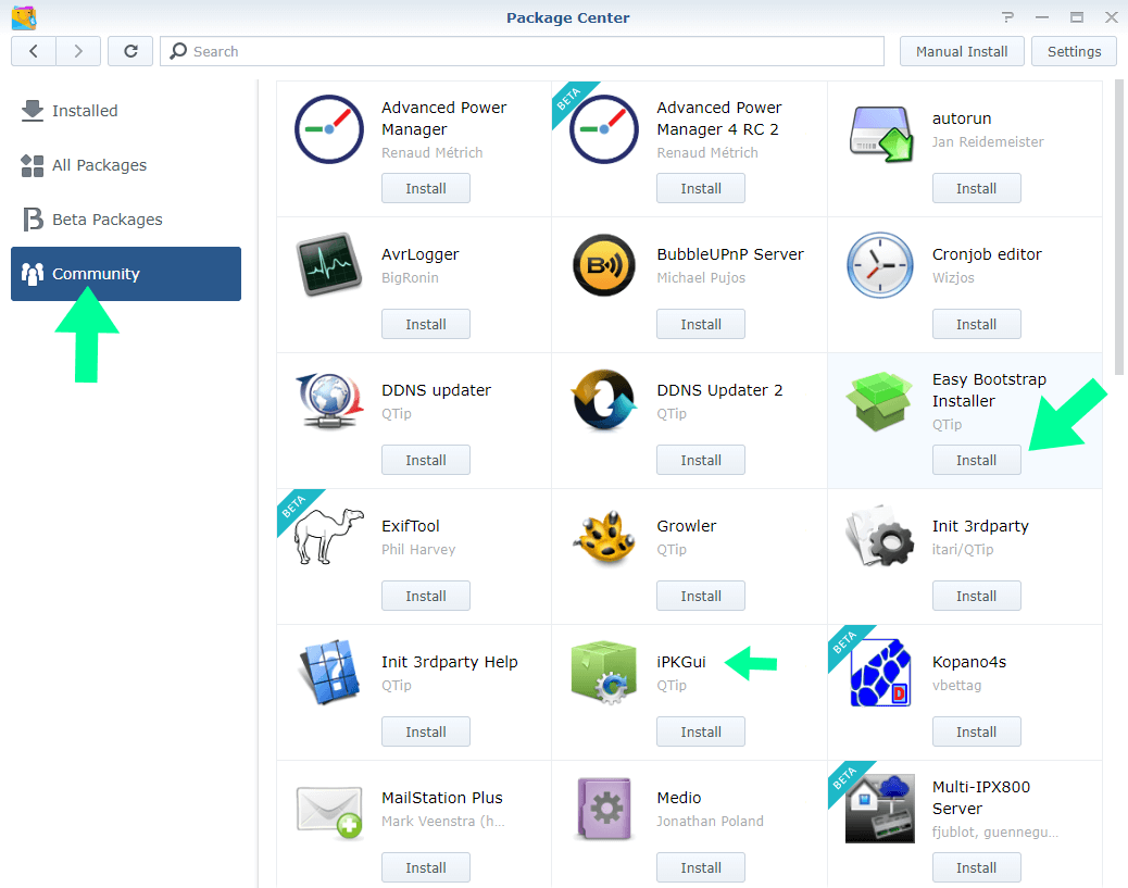 ipkg community package synology