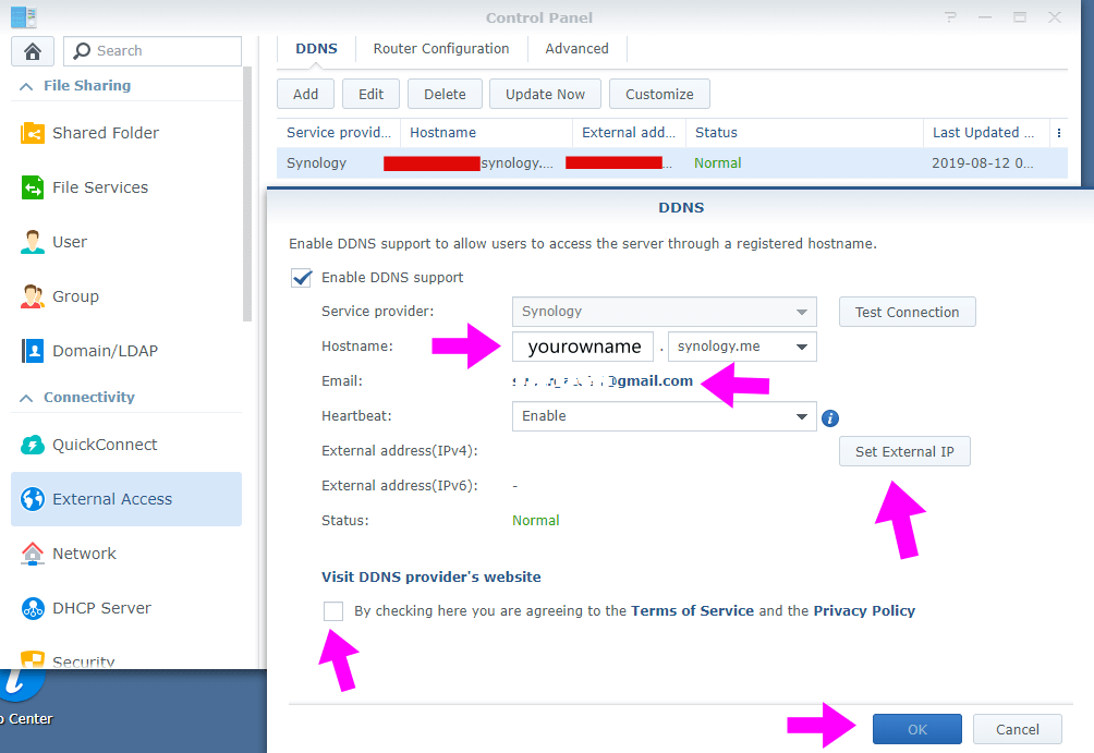 Ddns synology как настроить роутер