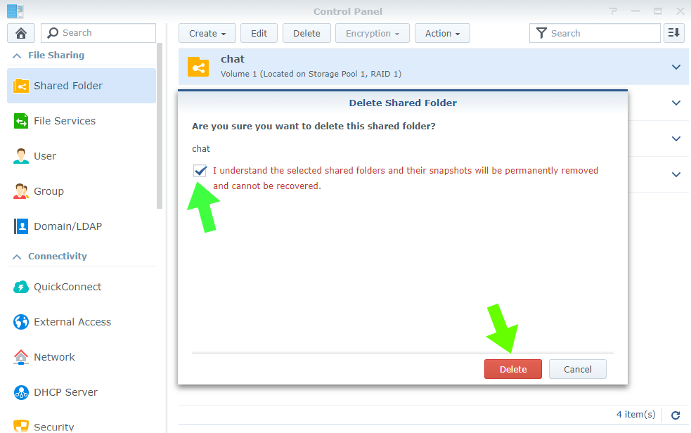 remove a file from synology cloud station backup