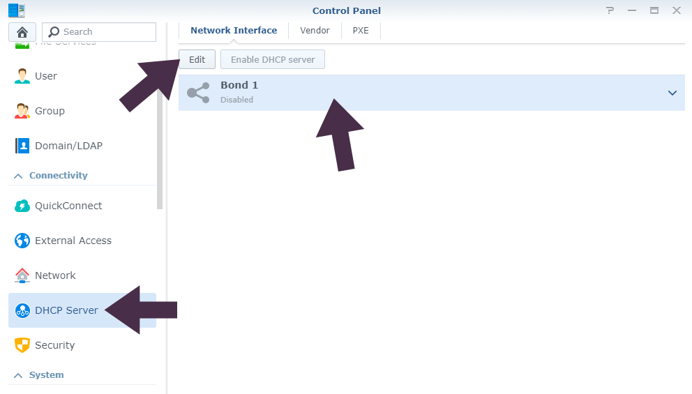 Synology DHCP server