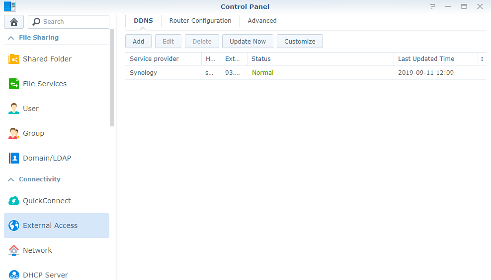 Synology status ddns