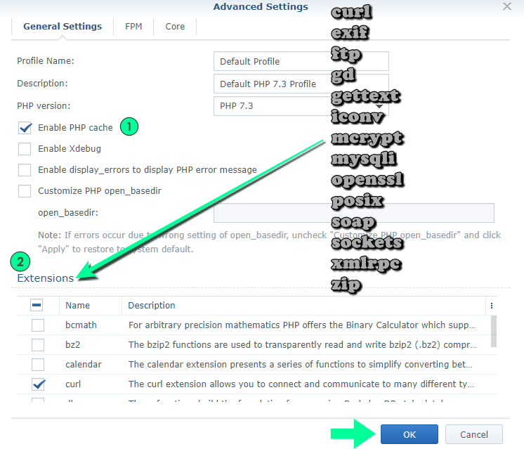 Php enable extension