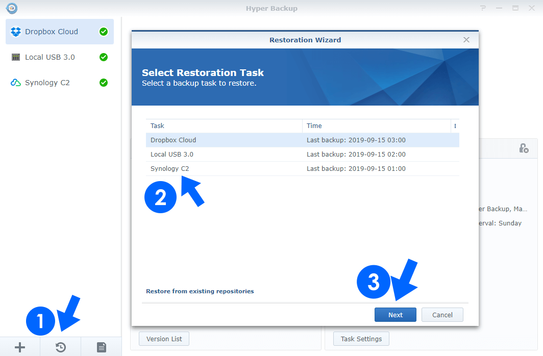 restore mariadb10 through Hyper backup