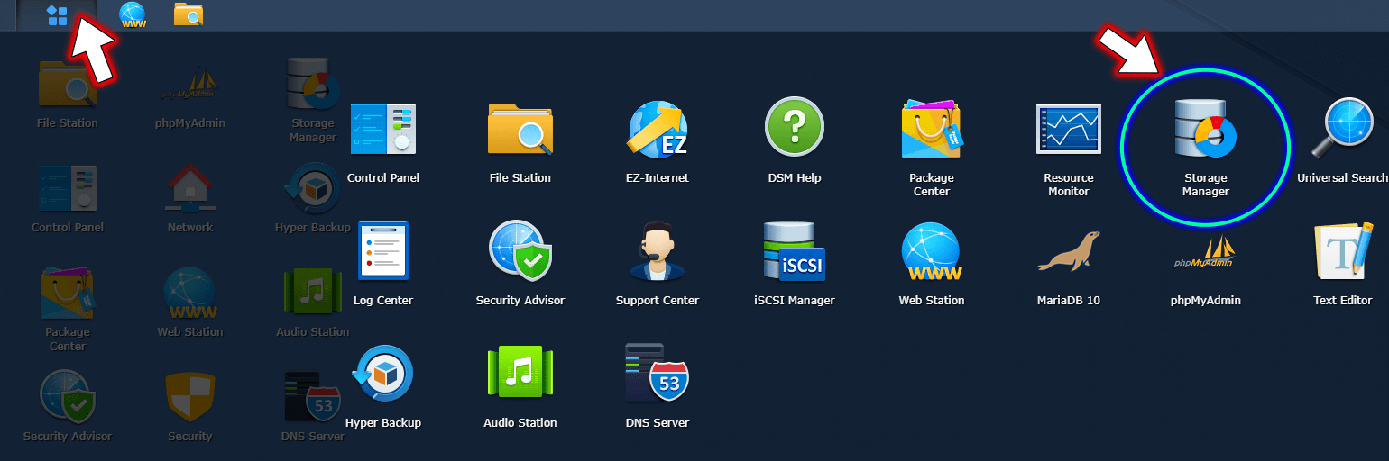 where is synology storage manager