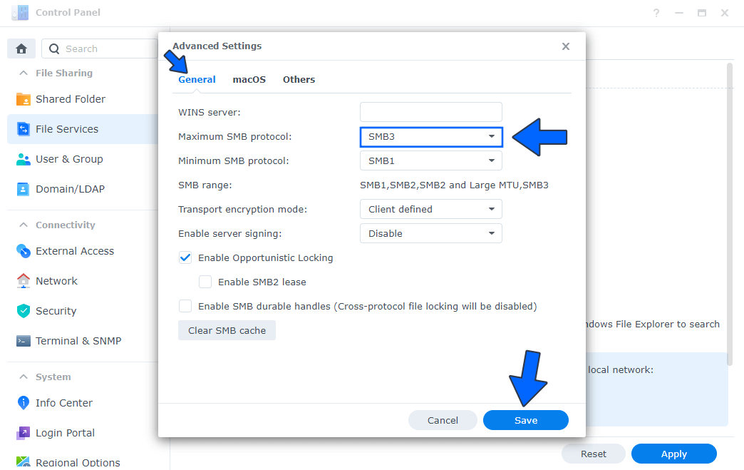 Enable SMB3 Synology NAS Chromebook 2 Local Network