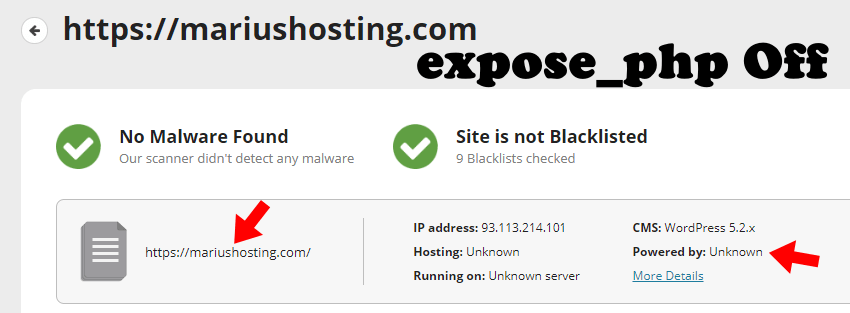 Synology expose_php Off