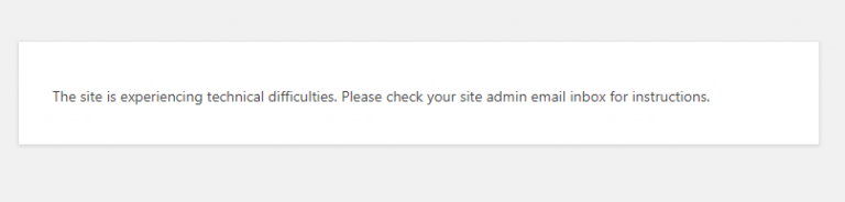 WordPress The Site Is Experiencing Technical Difficulties Marius Hosting