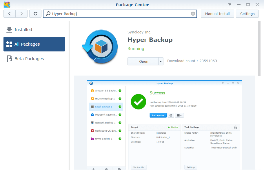 synology backup gmail