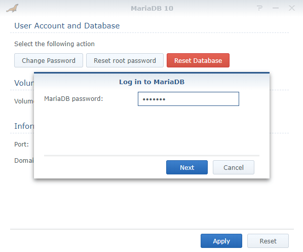 change maria DB10 password