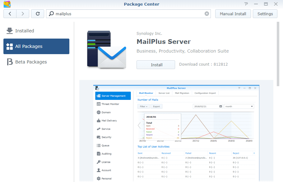 synology mail plus server