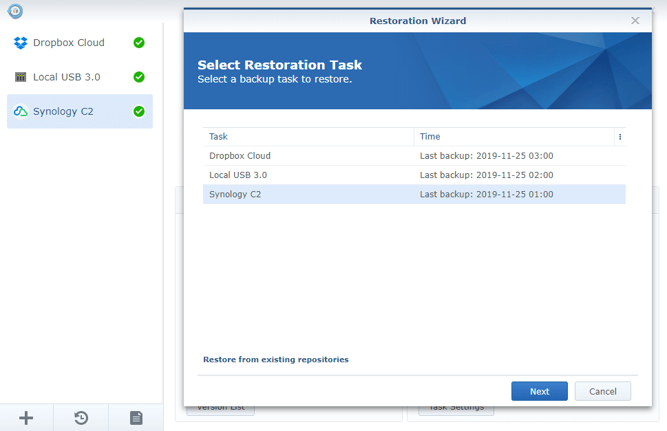 synology cloud station backup restore to new computer