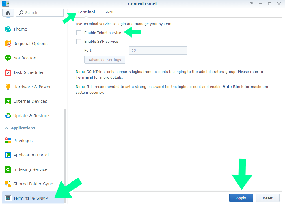 synology disable universal search