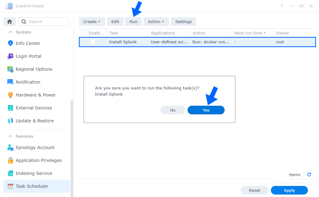 Splunk Synology NAS Set up 4