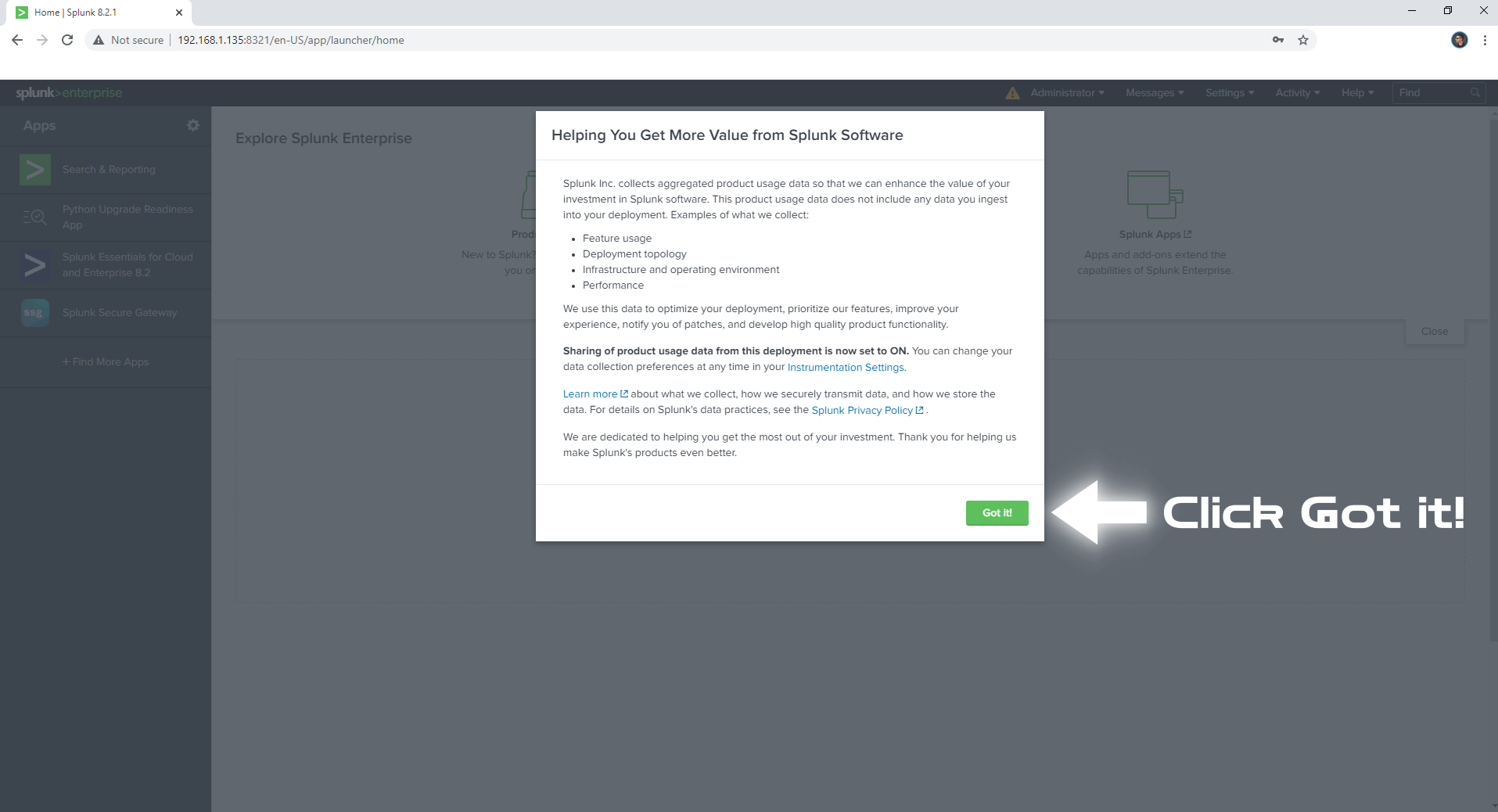 Splunk Synology NAS Set up 6