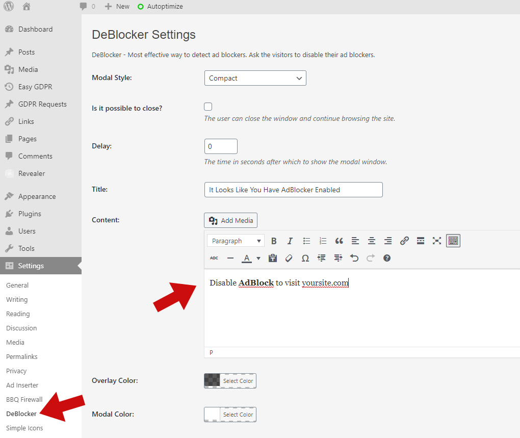 deblocker easy settings