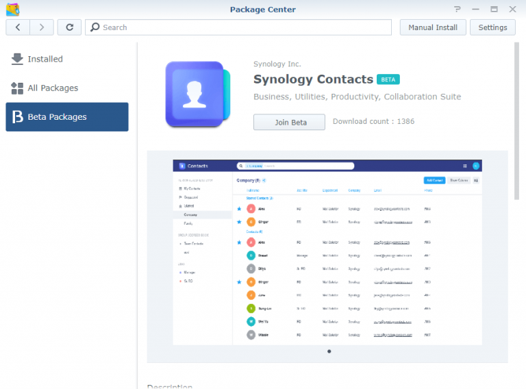 Synology Contacts: First Impression – Marius Hosting