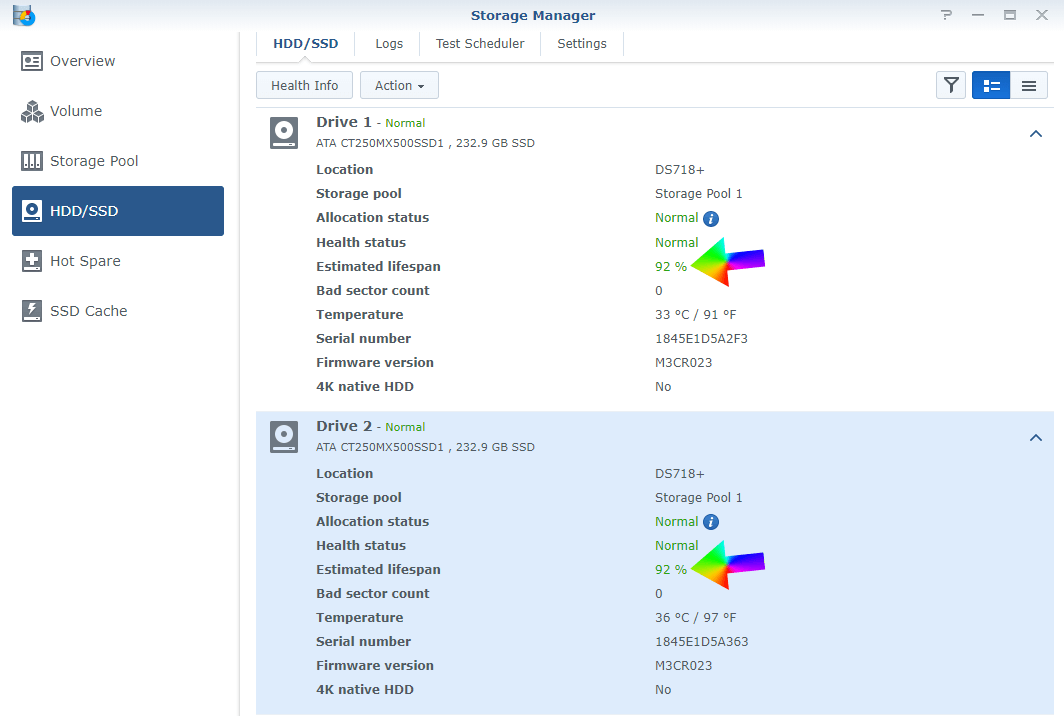 snorkel vandring grundlæggende Synology: SSD Lifespan For Web Hosting – Marius Hosting