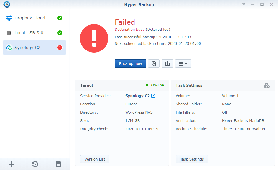 Synology C2 Server busy