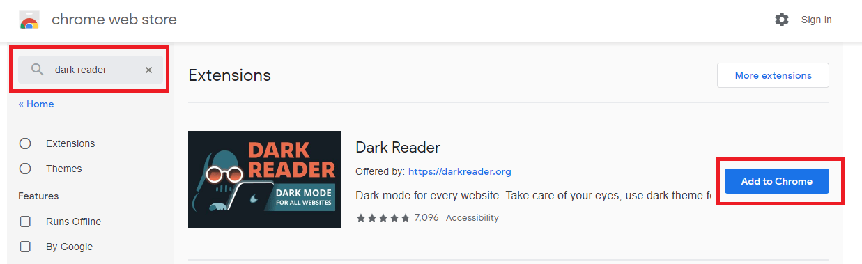 dark reader chrome extension