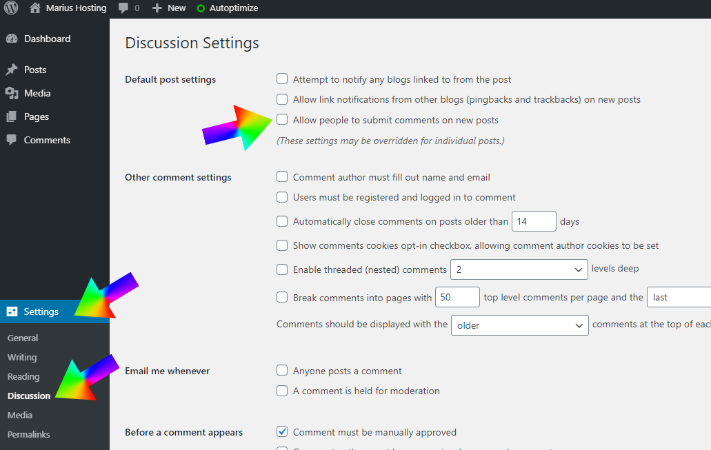 disable comments in WordPress