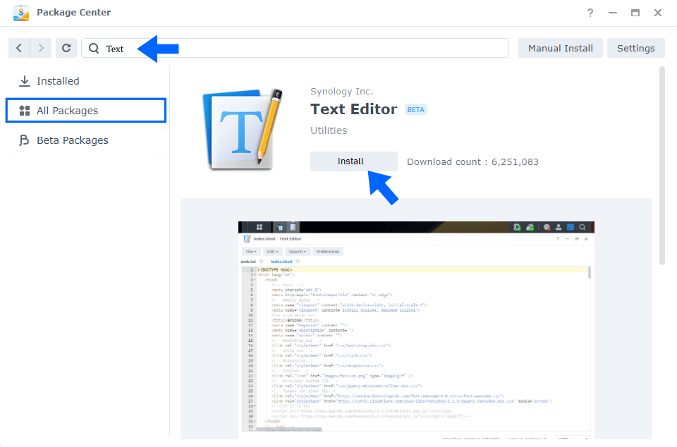 1 Synology DSM 7 Install Text Editor