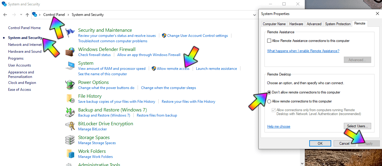 1 desative o RDP Synology Windows