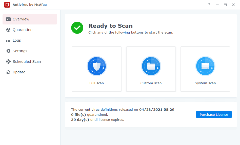 Mcafee Antivirus Synology NAS DSM 7