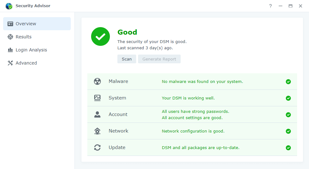 Synology Security Advisor DSM 7