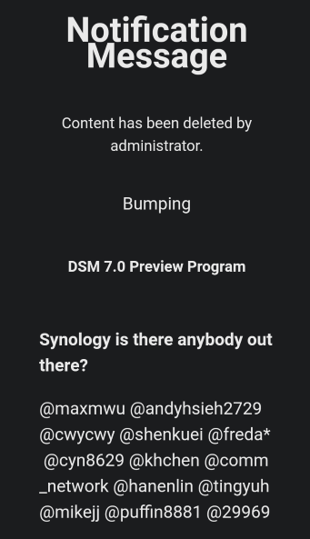 Synology post closed dsm 7.0 preview