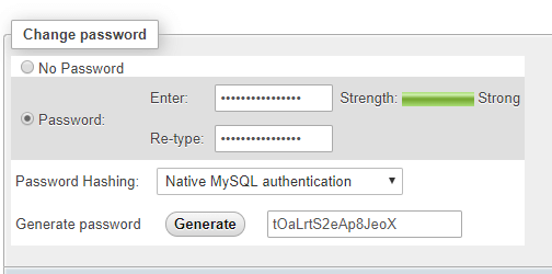 change phpmyadmin password