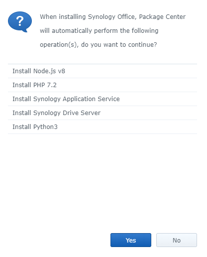 synology dependency