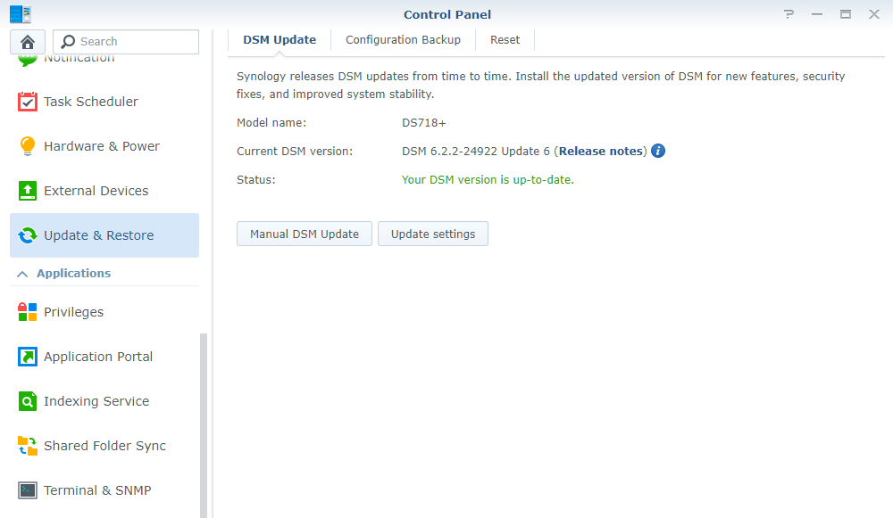 update 6 synology dsm