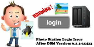 Photo Station Login Issue After DSM Version 6.2.3-25423