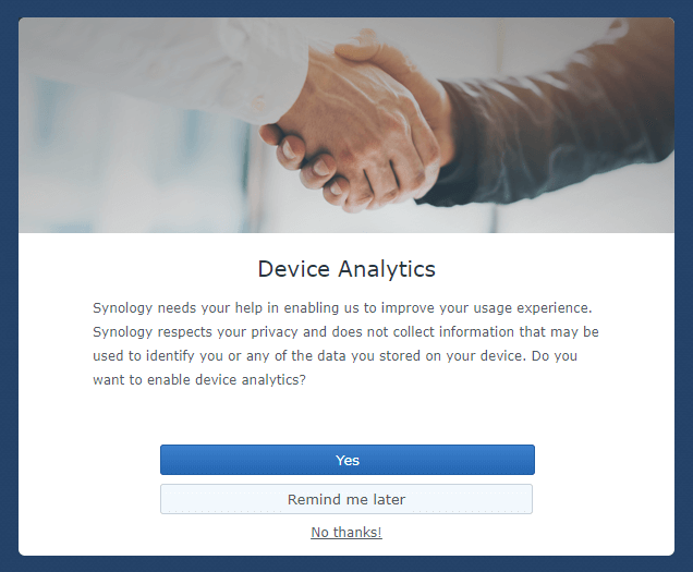 analytics data synology 6.2.3